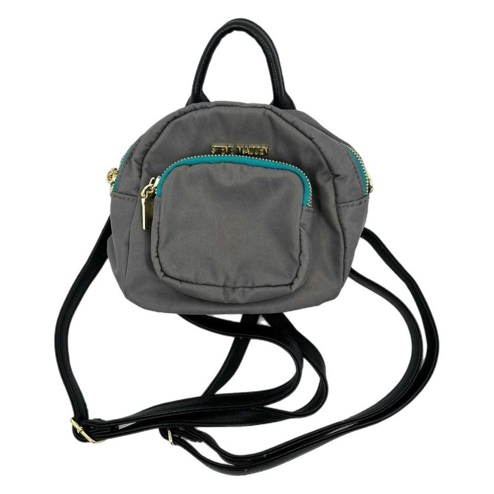 Steve Madden Gray Backpack with Teal Accents